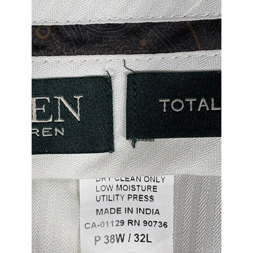 Lauren Ralph Lauren Mens Total Comfort Pleated Cuffed Dress Pants Tan 38W 32L